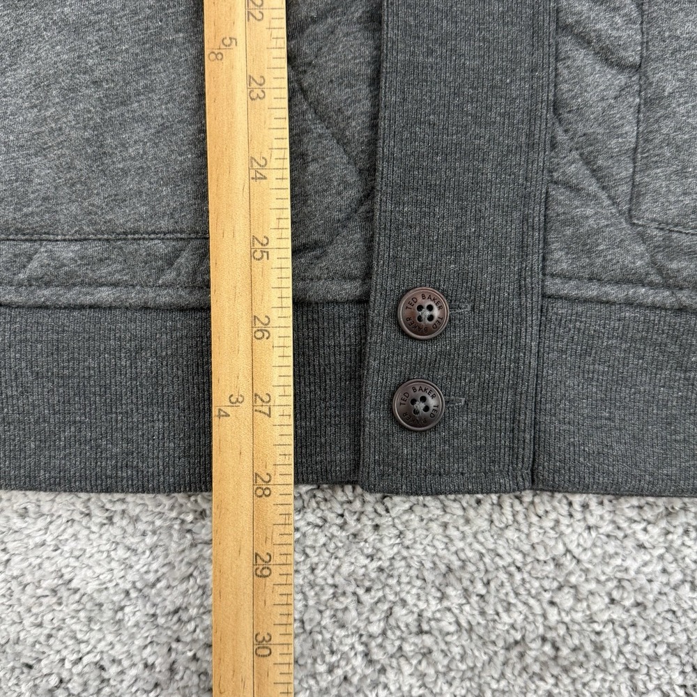 Ted Baker Quilted Jersey Jacket Men's 4 NWT Charcoal Full Zip/Button Up Bomber - Picture 5 of 14